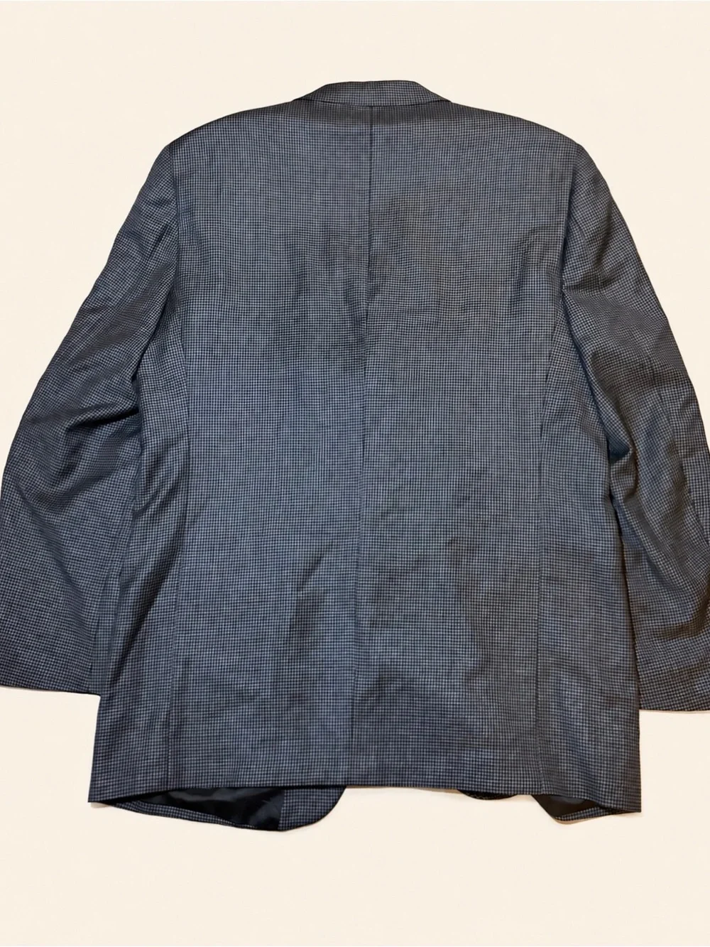 Gianfranco Ruffini Italy Mens 42L Wool Houndstooth Blazer Sport Coat Gray Black